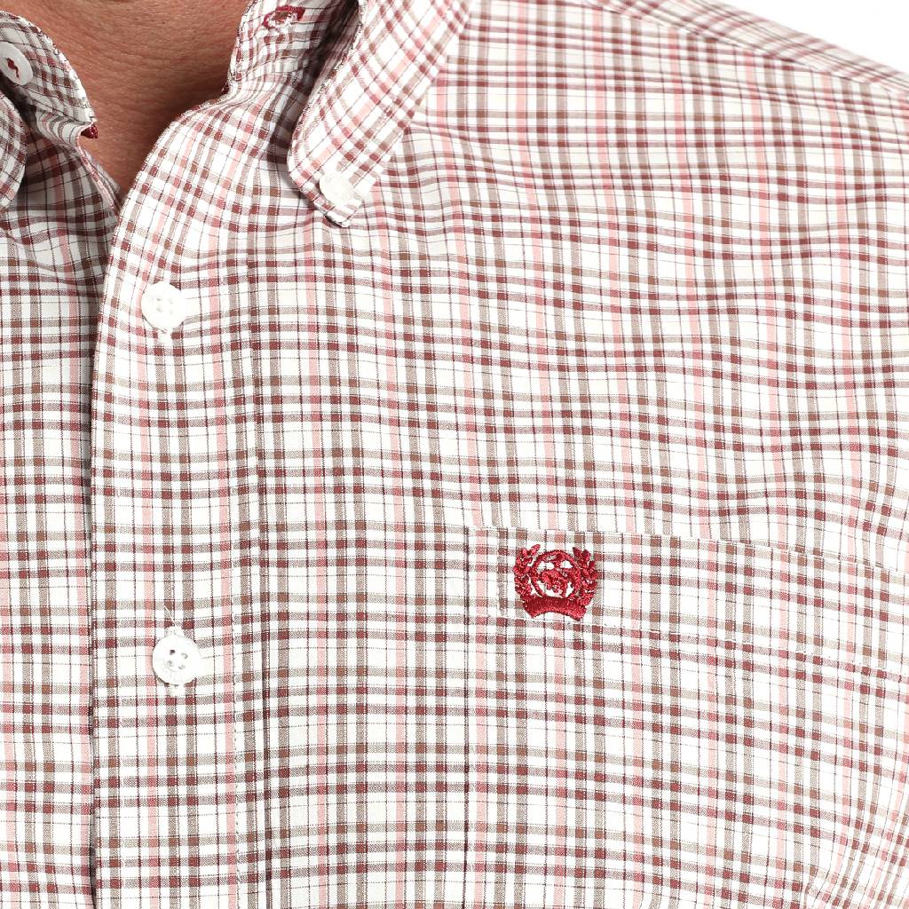 Cinch Men's Plaid White/Pink Shirt - Image 2