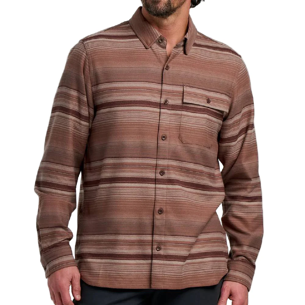 Free Fly Men's Seawool Flannel Shirt - Nutmeg Stripe - FINAL SALE