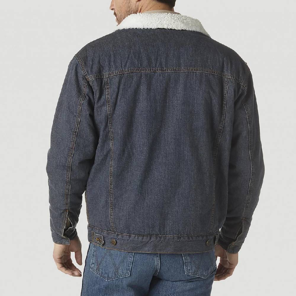 Wrangler Men's Sherpa Lined Denim Jacket - Rustic - Image 2