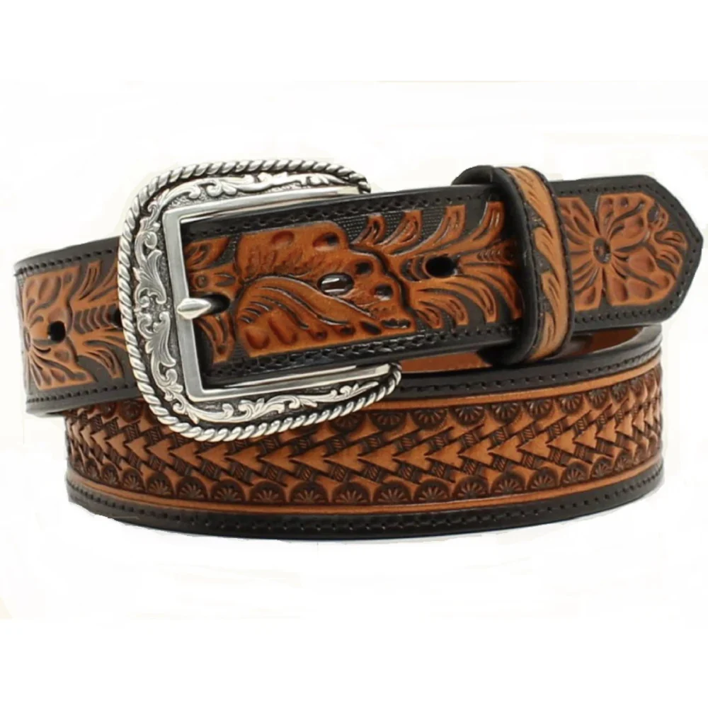 Ariat Arrowhead Basketweave Tooled Leather Belt - FINAL SALE