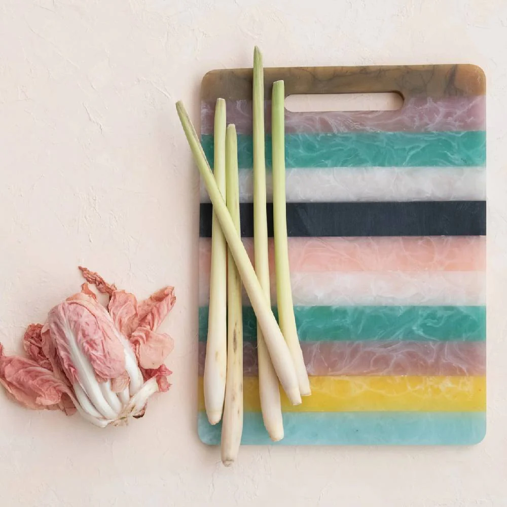 Marbled Resin Striped Cheese/Serving Board - Image 2