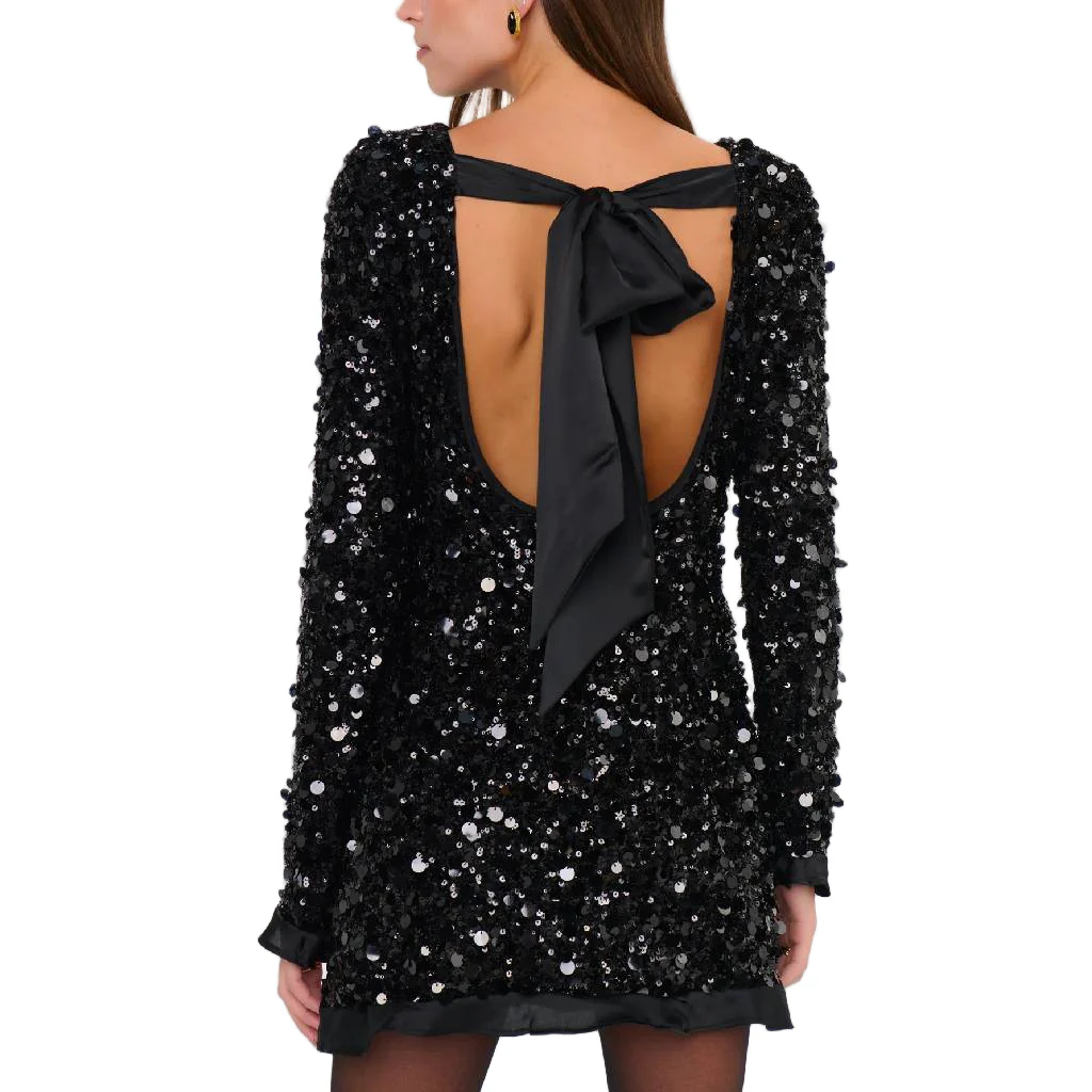 Show Me Your Mumu Maddison Ruffle Black Sequin Dress - FINAL SALE - Image 2