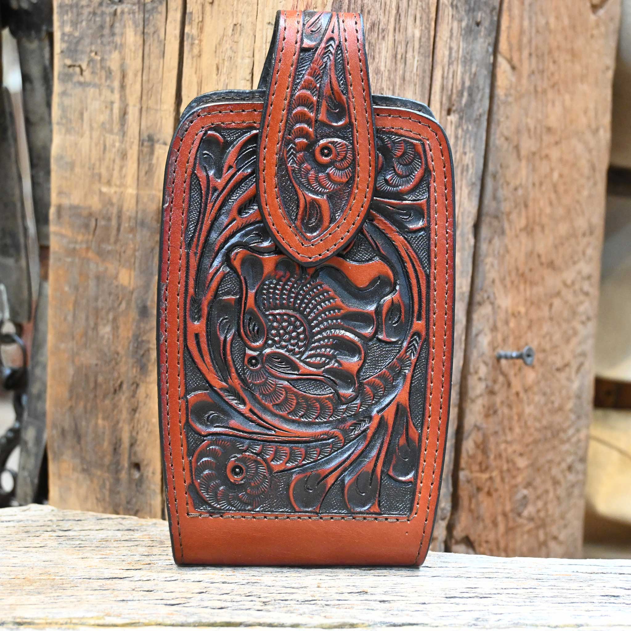 Mahogany Leather Phone Holder