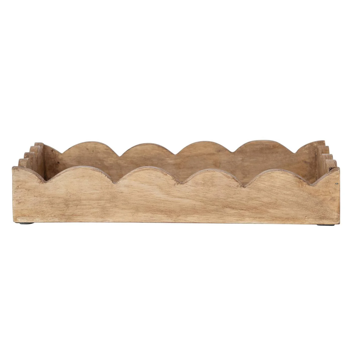 Natural Mango Wood Scalloped Tray - Image 2
