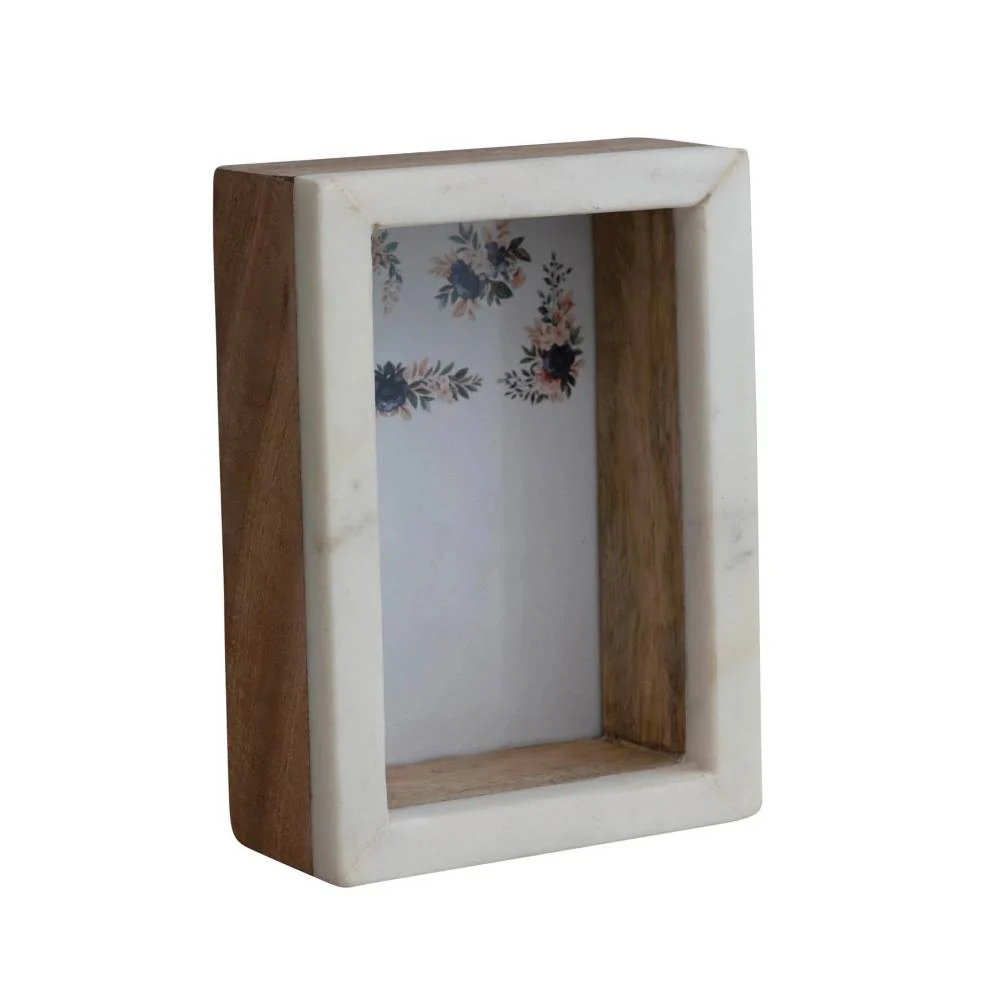 Marble & Mango Wood Shadow Box Frame - 4"x6" - Image 2