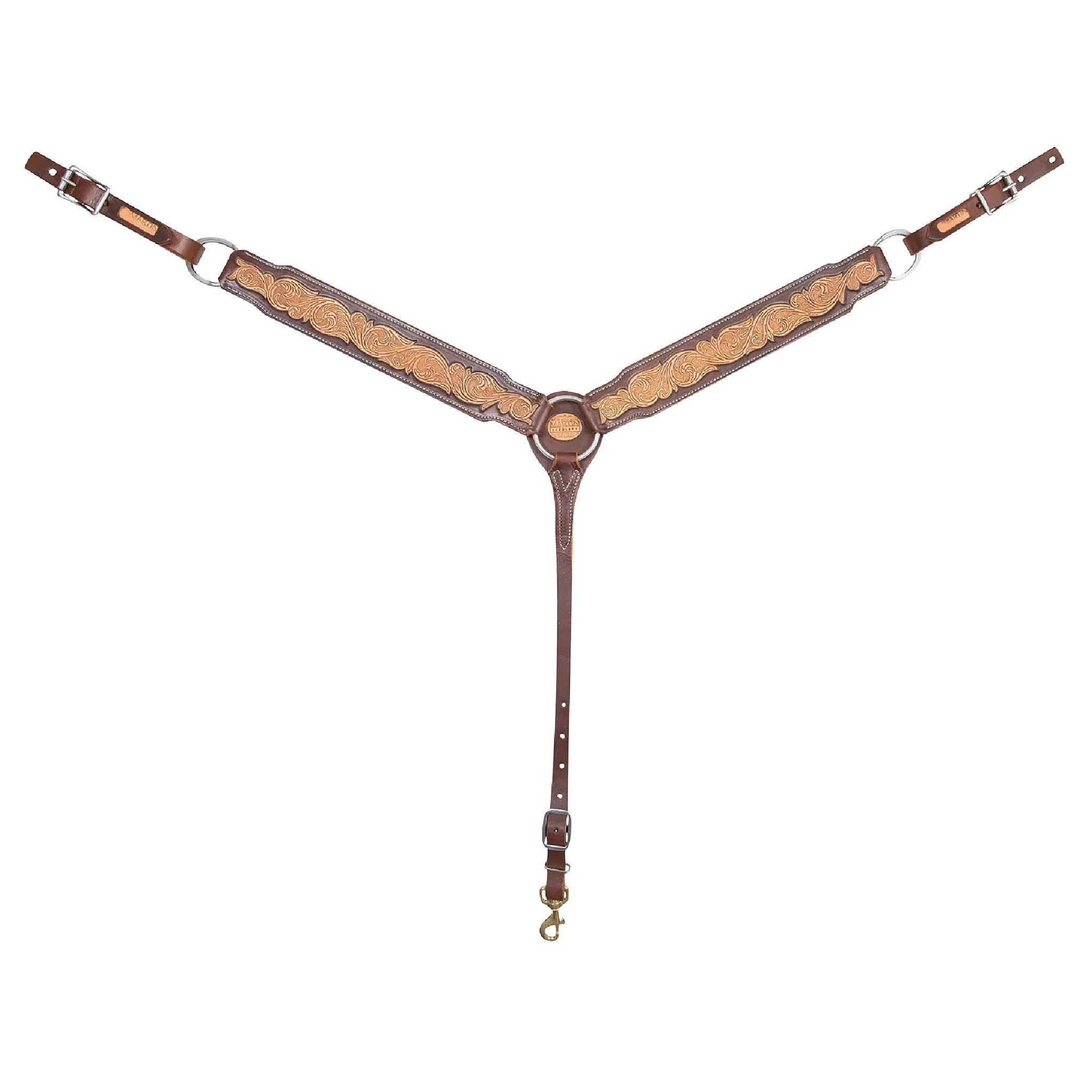 Martin Saddlery 2-1/2" Chocolate Framed Floral Breast Collar - Image 2