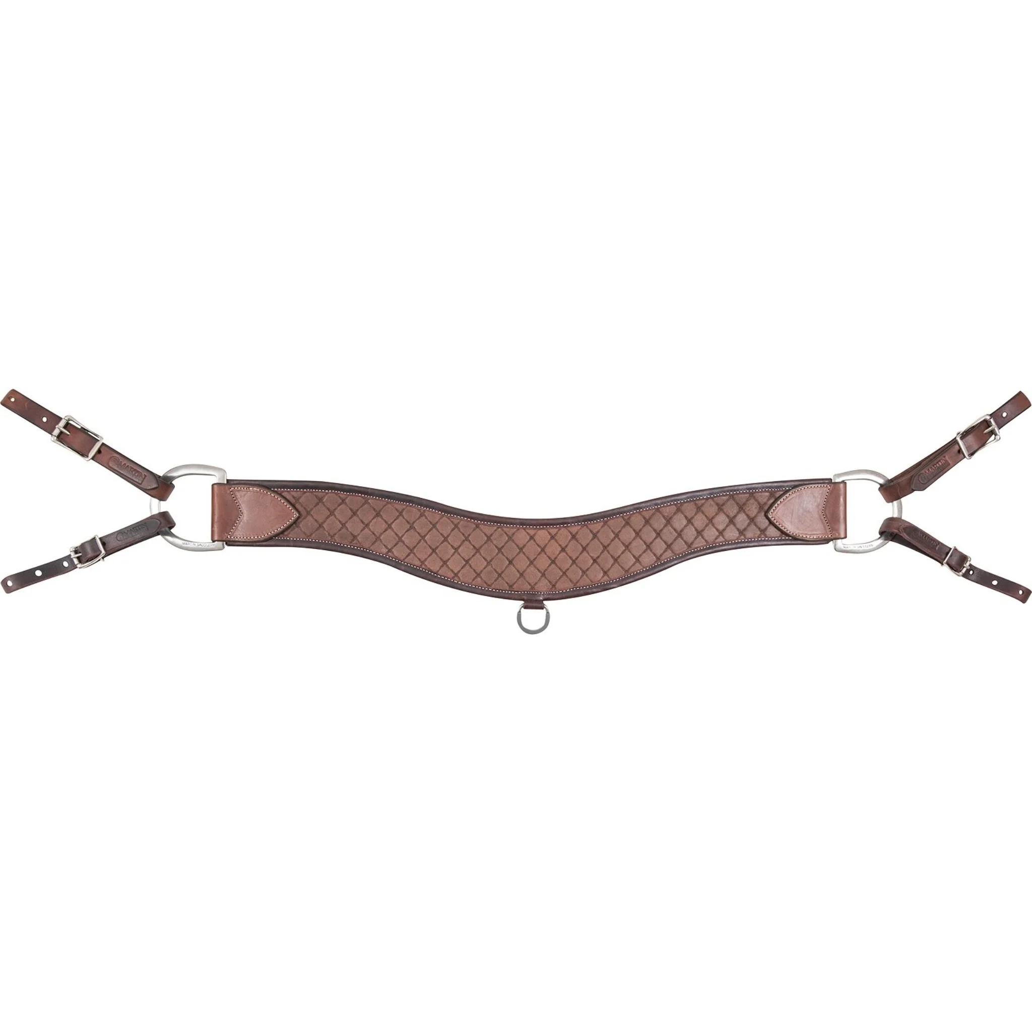 Martin Saddlery 4" Chocolate Quilted Stamp Steer Roper Breast Collar - Image 2