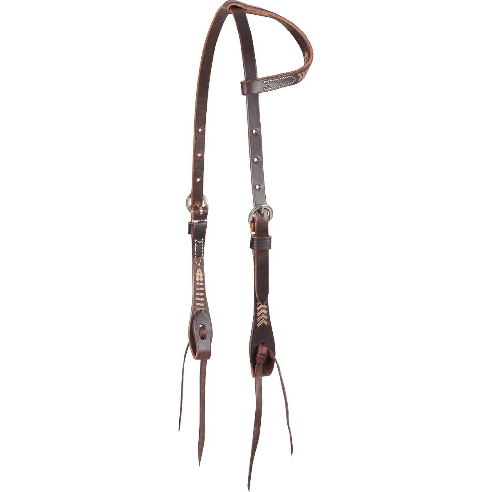 Martin Saddlery Rawhide Laced Chocolate One Ear Headstall