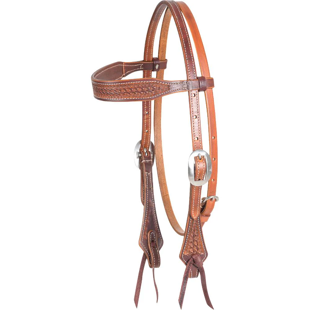 Martin Saddlery Weathered Antiqued Mini Basket Browband Headstall