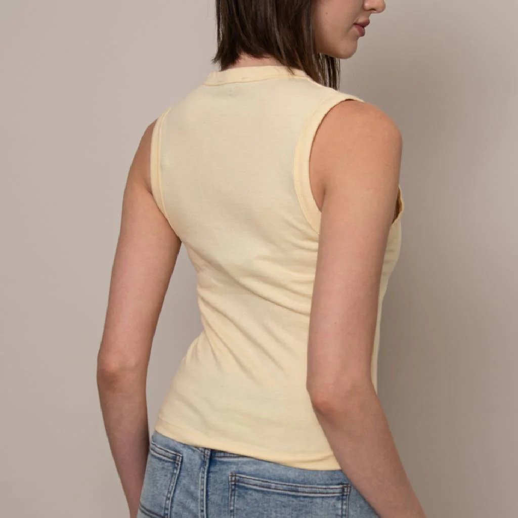 Maxim V Neck Tank Top - Banana - Image 2