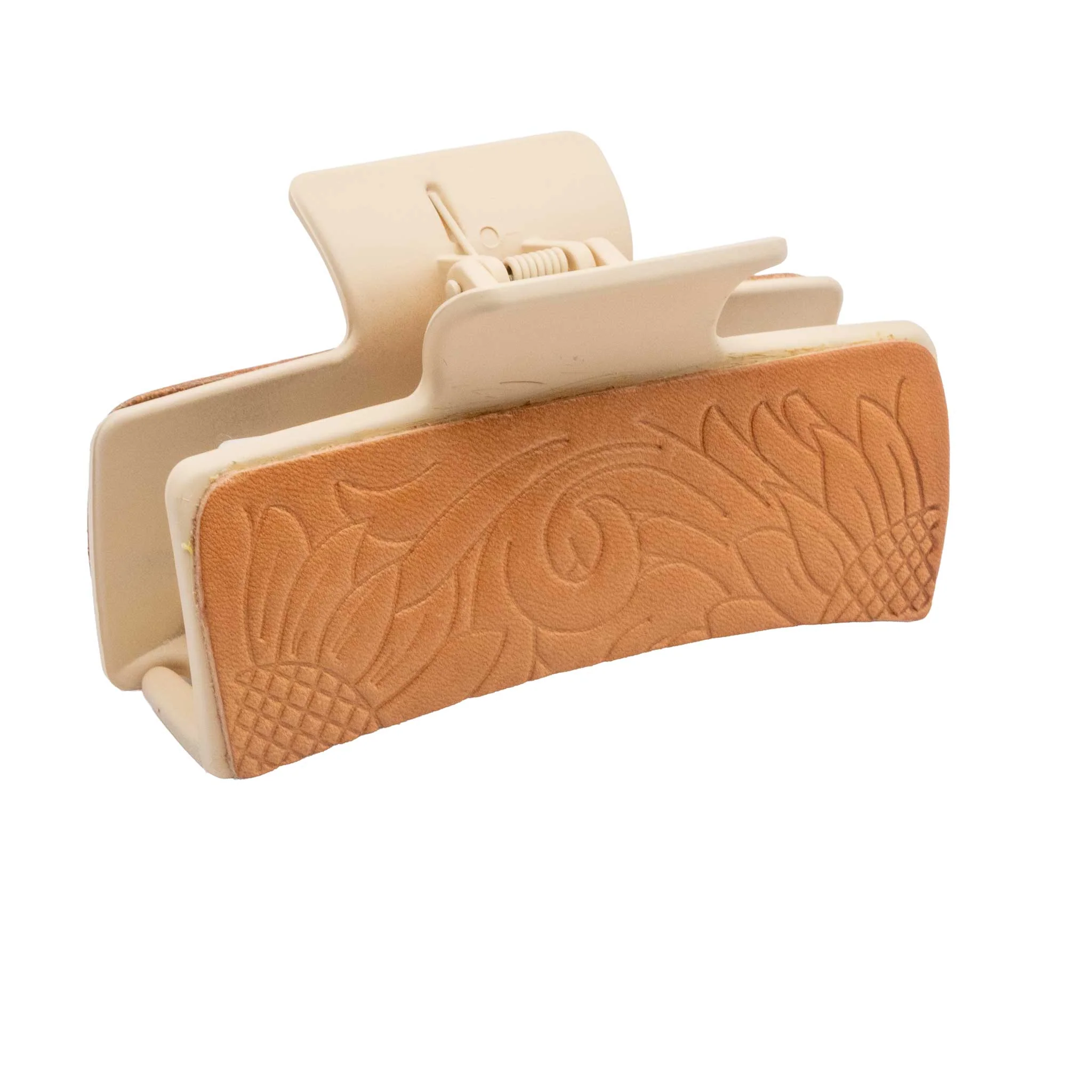 McIntire Saddlery Hair Clip - Tooled Sunflowers - Image 2