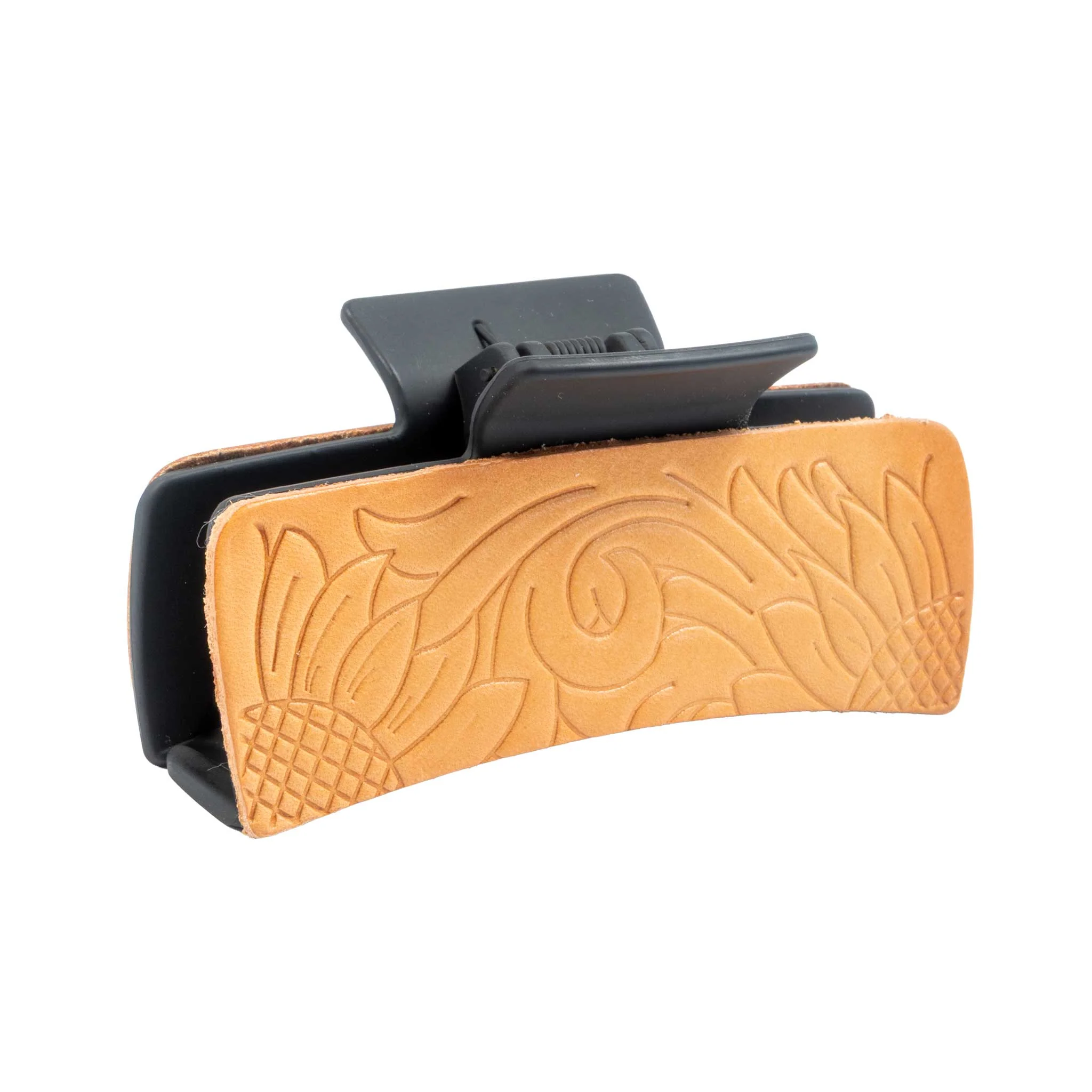 McIntire Saddlery Hair Clip - Tooled Sunflowers - Image 3