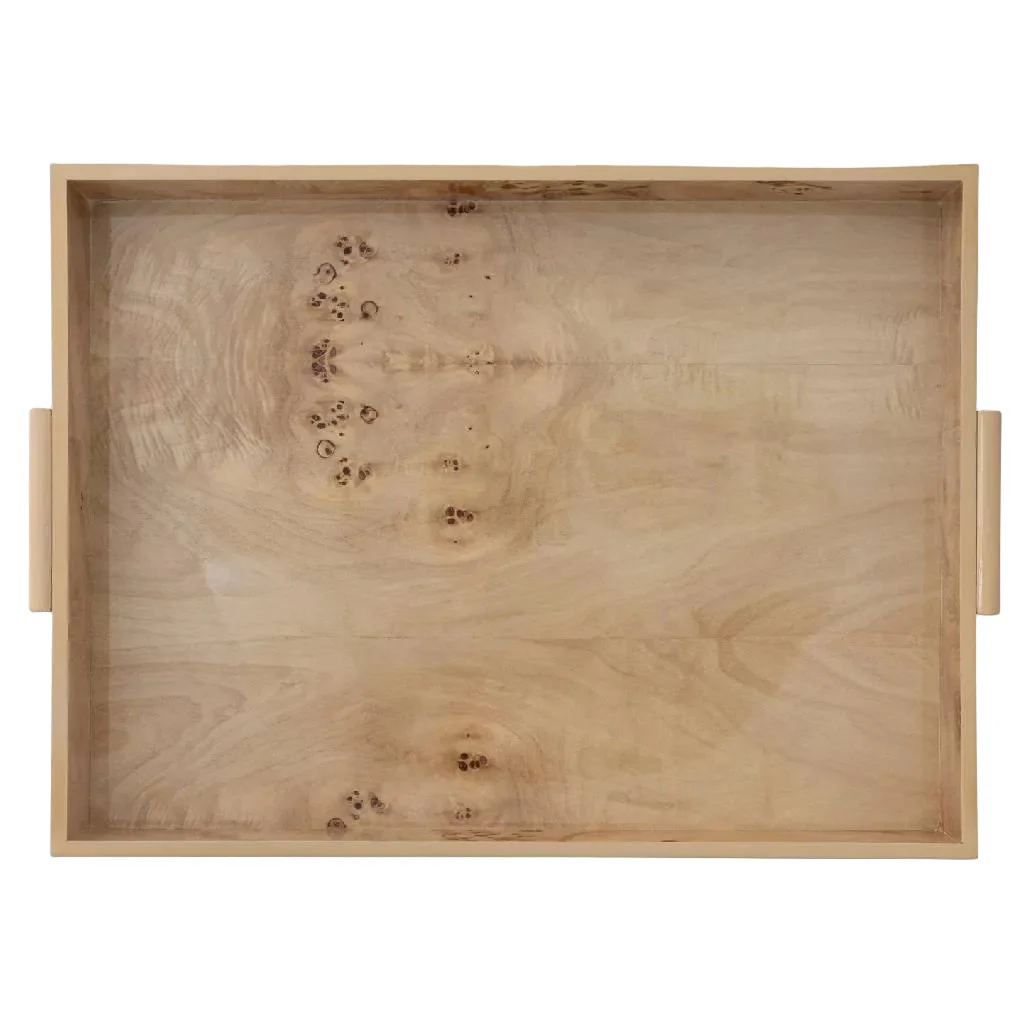 Natural MDF/Burl Wood Veneer Tray - Image 2