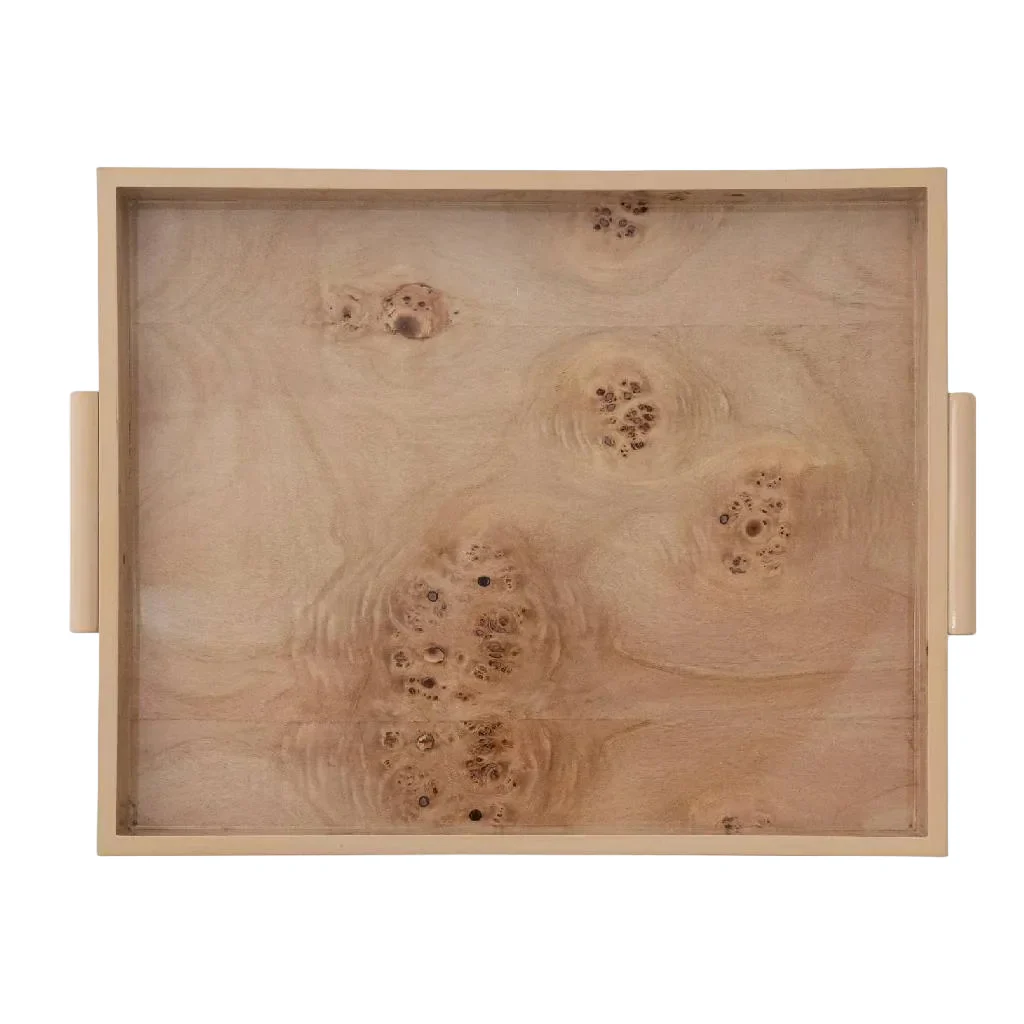 Natural MDF/Burl Wood Veneer Tray - Image 3