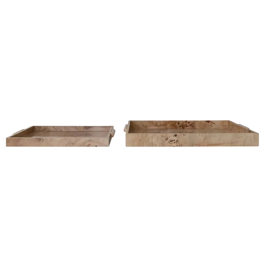 Natural MDF/Burl Wood Veneer Tray - Image 4
