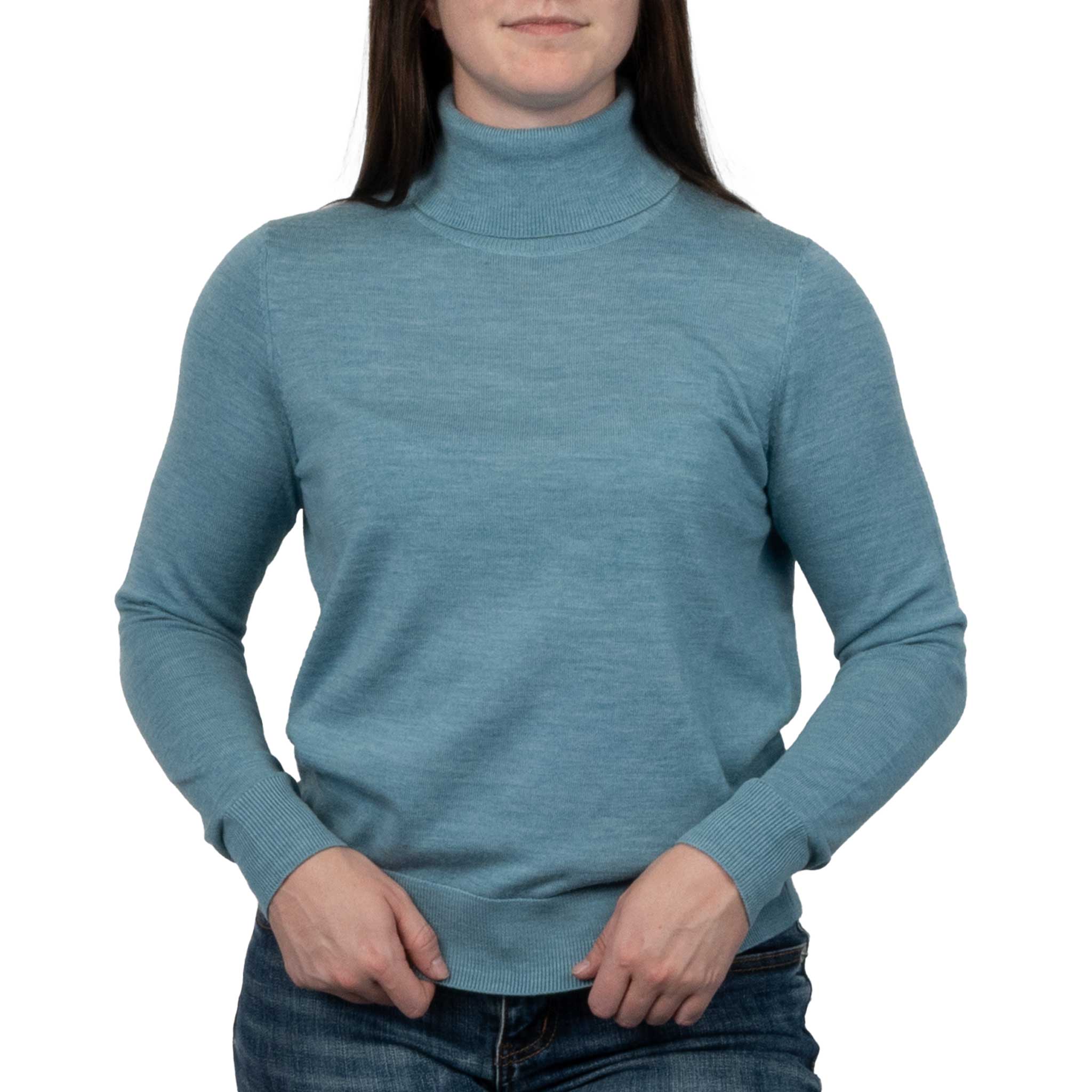 Pendleton Women's Merino Turtleneck - Sea Blue