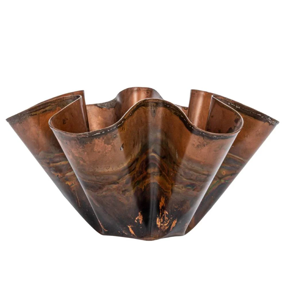 Decorative Metal Ruffled Bowl