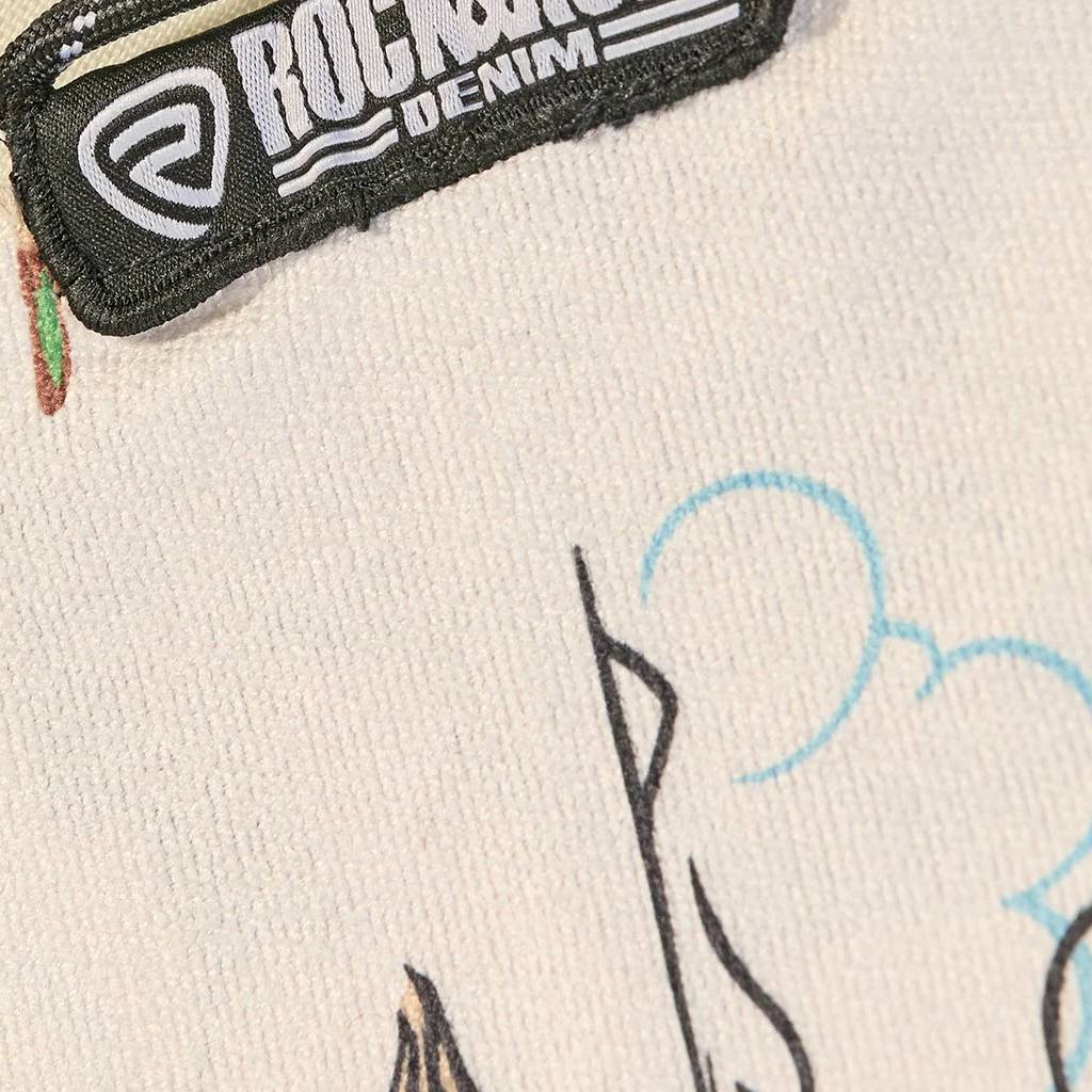 Rock & Roll Denim Microfiber Stripe Natural Towel - Image 2