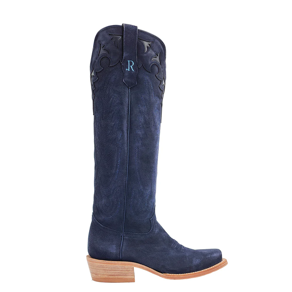 R. Watson Women's Midnight Blue Suede Cutter Toe Boot - FINAL SALE - Image 3