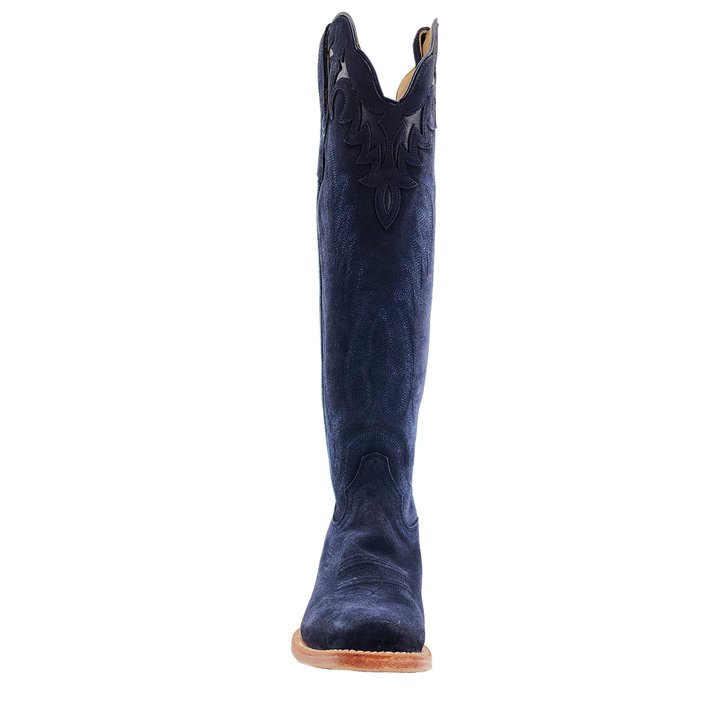 R. Watson Women's Midnight Blue Suede Cutter Toe Boot - FINAL SALE - Image 5
