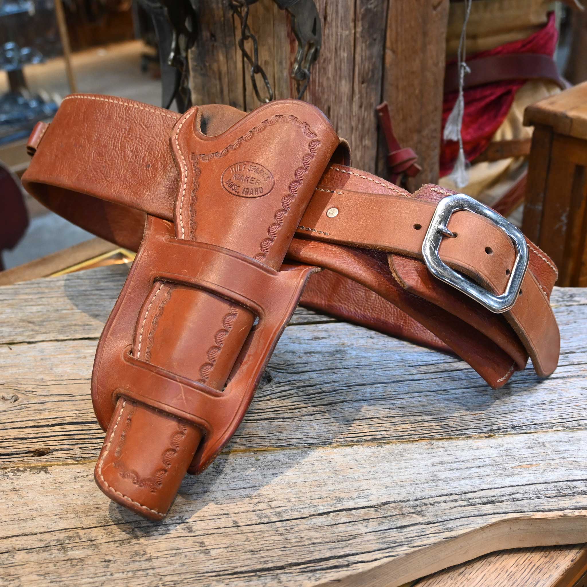 Milt Sparks Leather Gun Holster & Belt Set