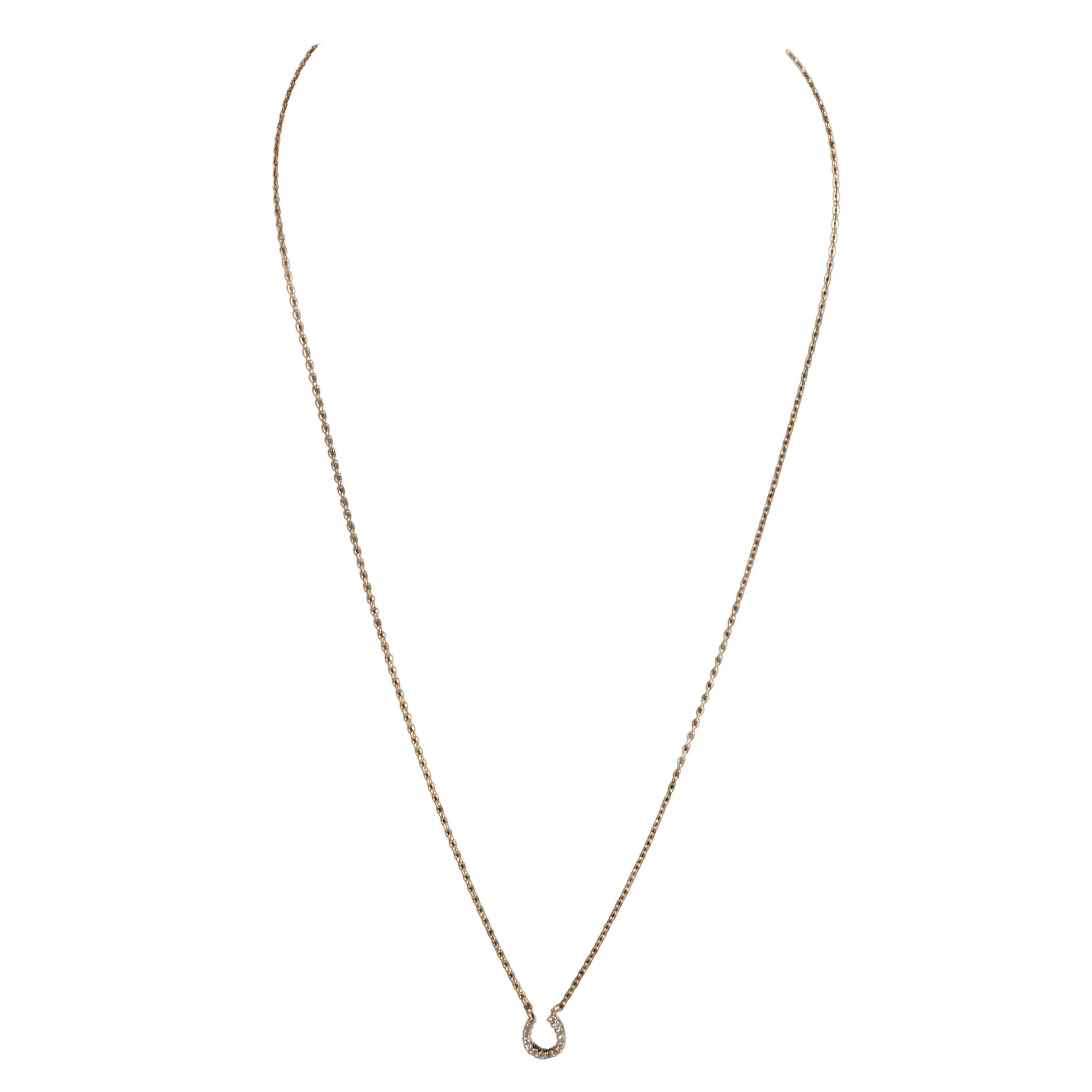 Mini Gold Horseshoe Necklace - Image 2