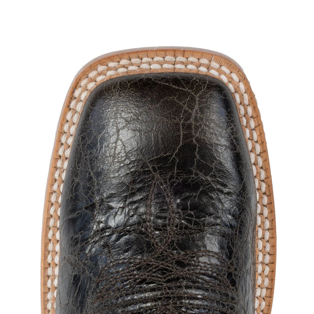 RW Ranch Men's Mocha Cowhide Western Square Toe Boot - Image 2