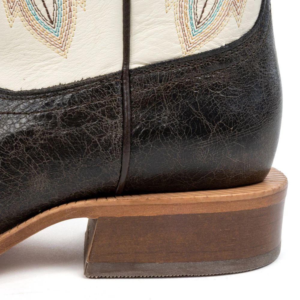 RW Ranch Men's Mocha Cowhide Western Square Toe Boot - Image 3