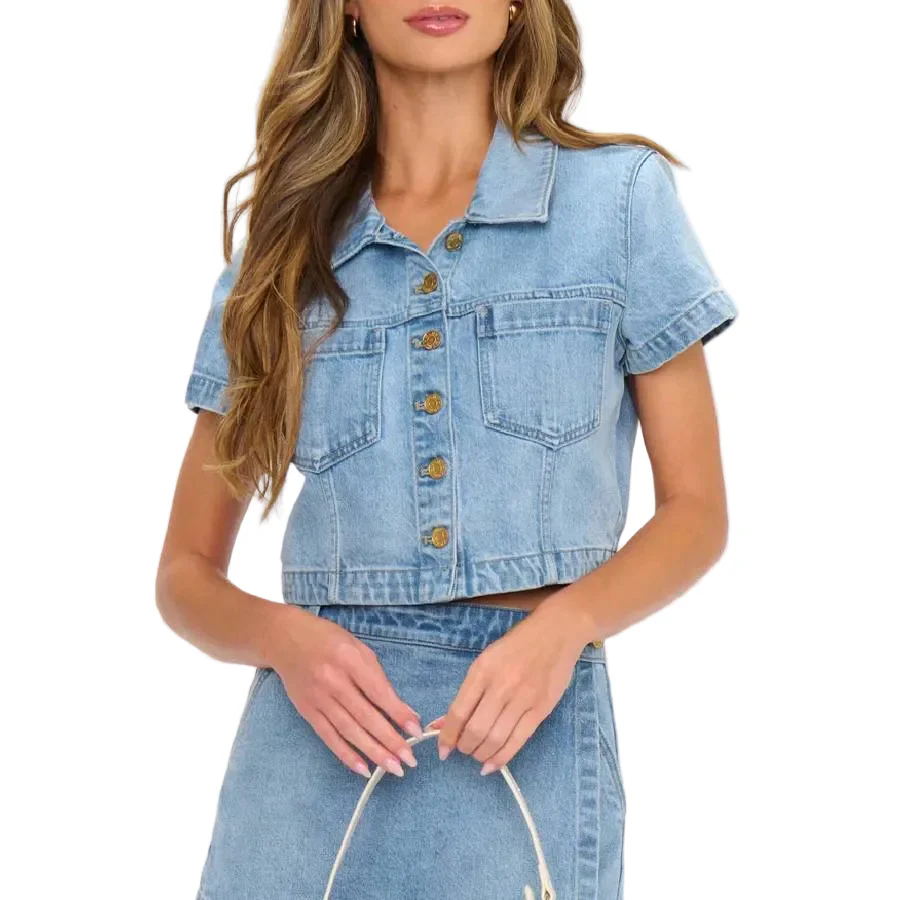 Show Me Your Mumu Monroe Denim Top