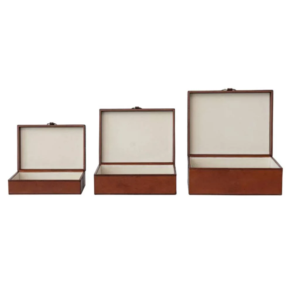 Nesting Box with Brass Closure & Flocked Interior - Image 5