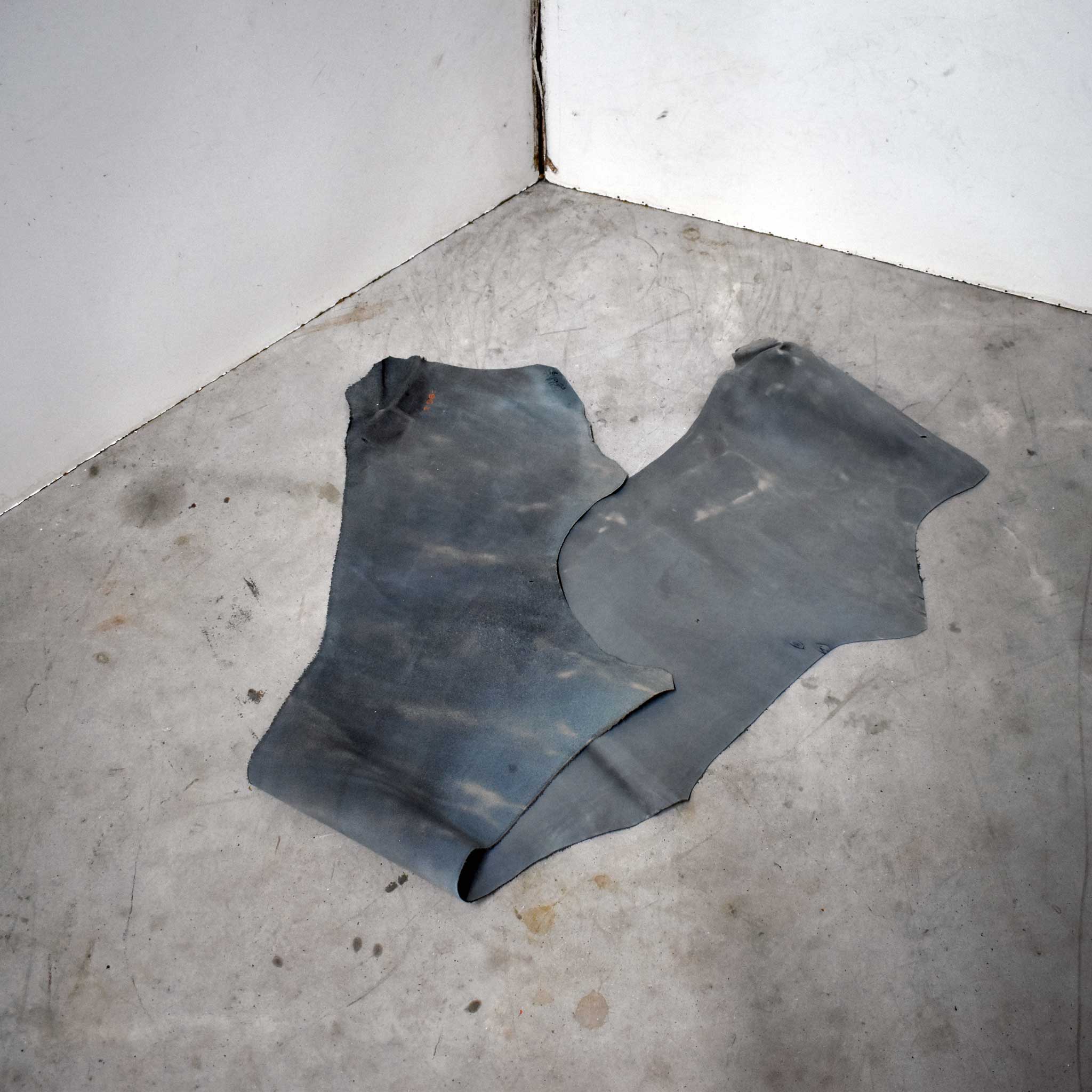 NEW Dusty Blue Buffed Leather Hide