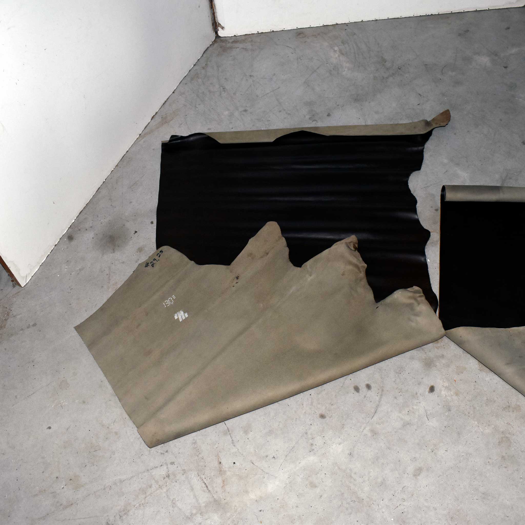 NEW Army Green Top Grain Leather Hide Piece Set Of 2 - Image 3