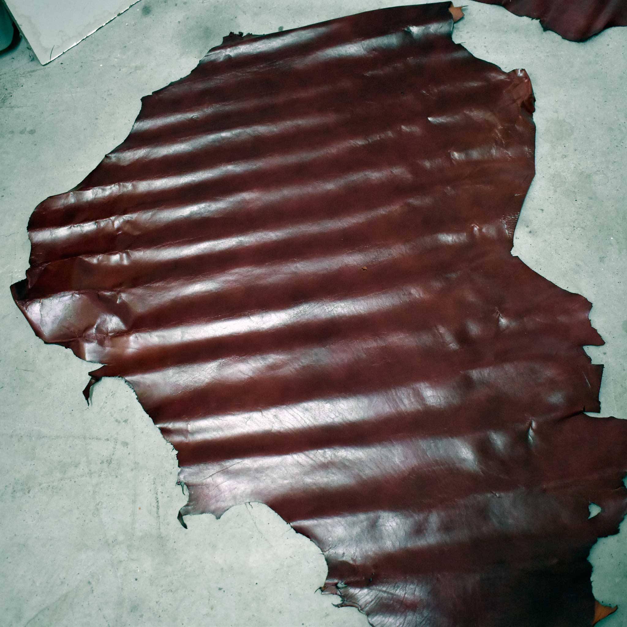 NEW Red Top Grain Leather Hide Piece Set Of 3 - Image 3