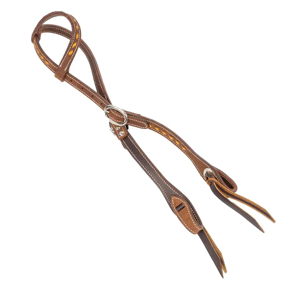 NEW Oiled Roughout One Ear Headstall w/Colored Sitching - Your Choice - Image 2