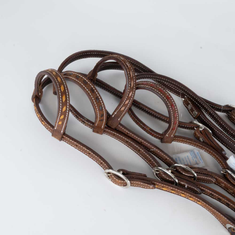 NEW Oiled Roughout One Ear Headstall w/Colored Sitching - Your Choice - Image 6