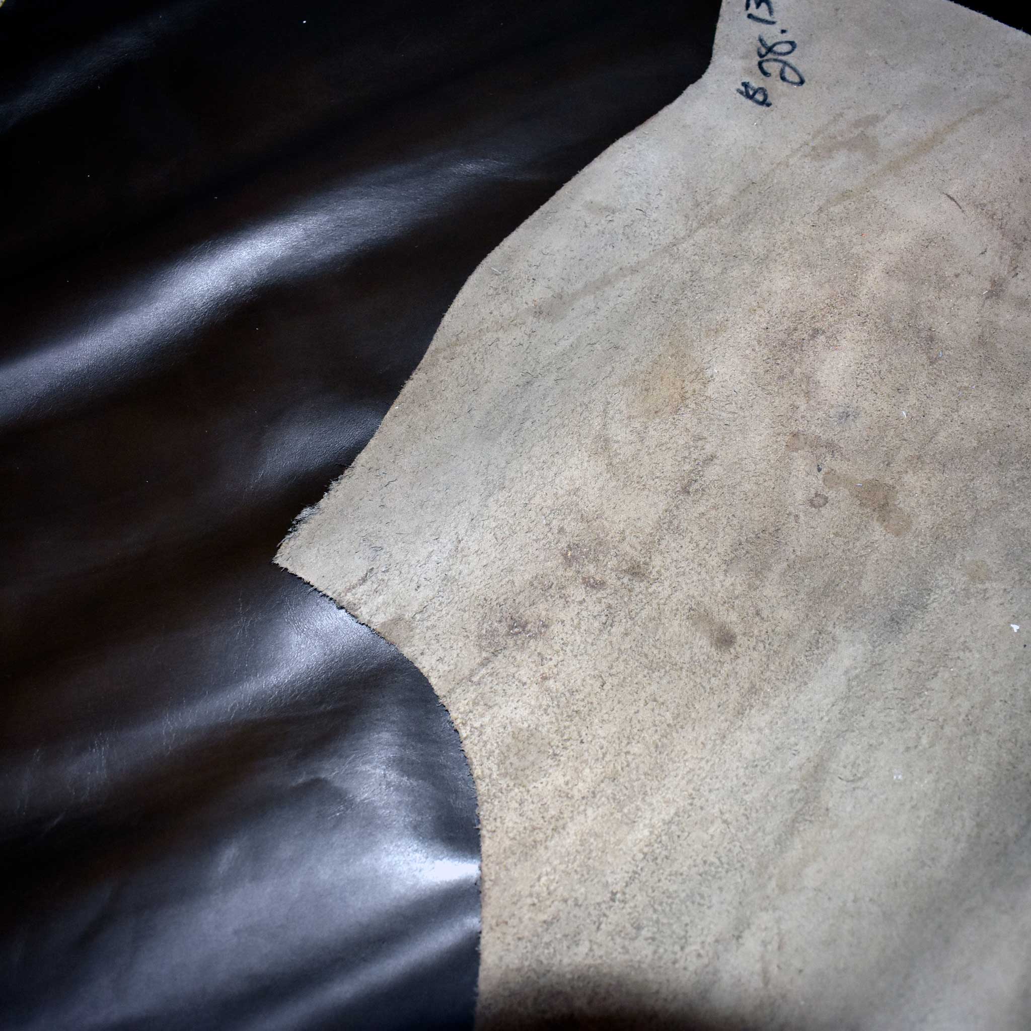 NEW Dark Army Green Top Grain Leather Hide Piece - Image 3