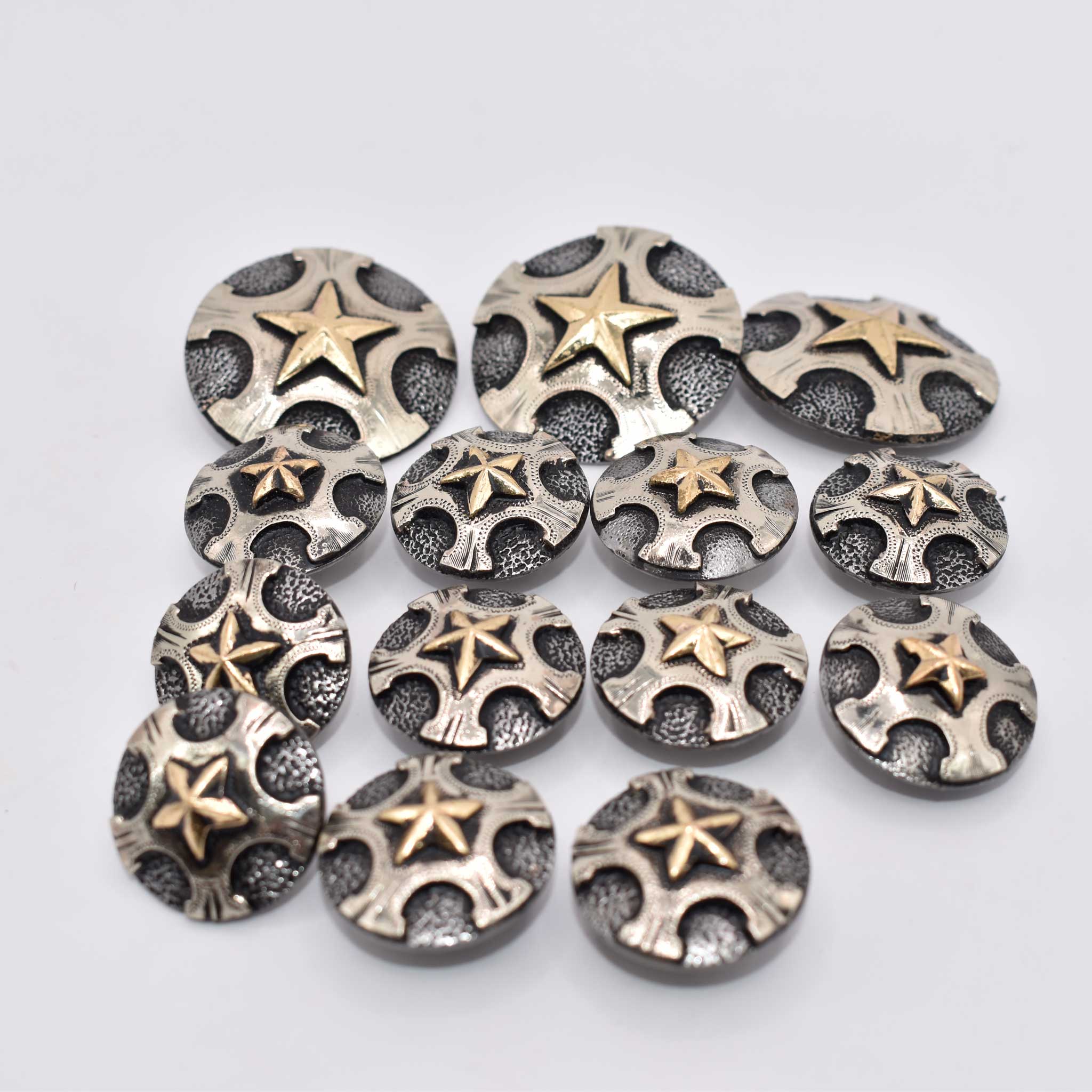 NEW Gold Star Concho Set Of 14 - Image 2