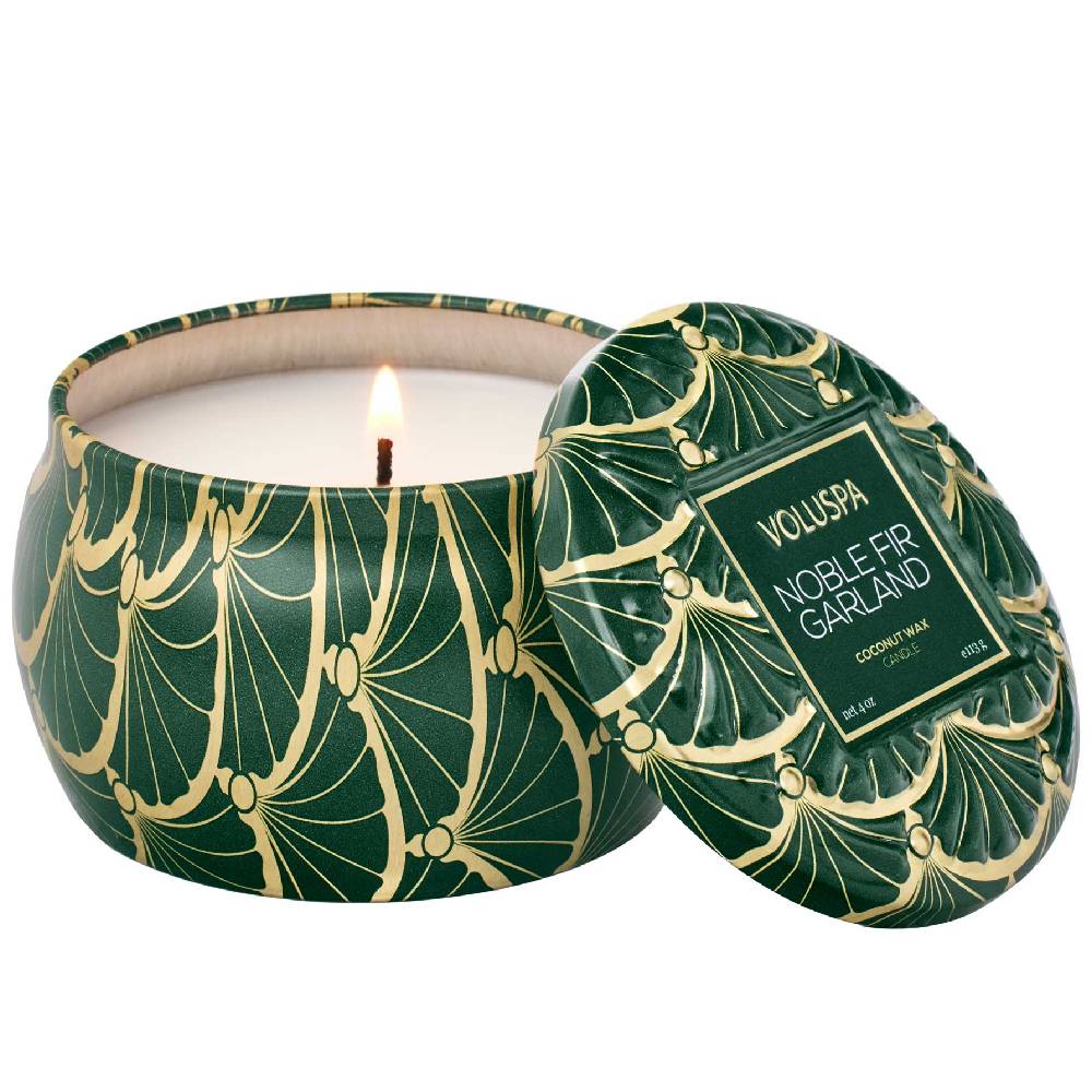 Voluspa Noble Fir Garland Candle - Mini Tin