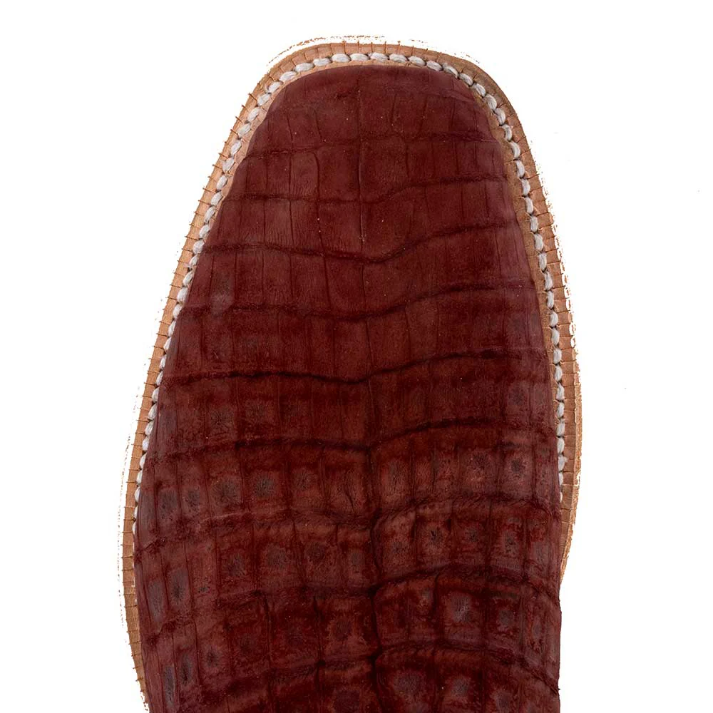 R. Watson Men's Nubuck Rhubarb Caiman Belly Cutter Toe Boot - Image 2