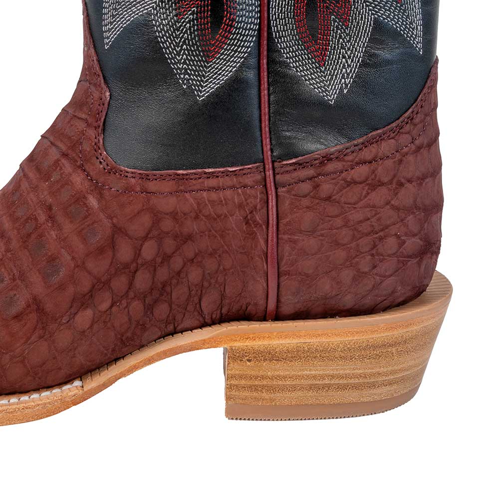 R. Watson Men's Nubuck Rhubarb Caiman Belly Cutter Toe Boot - Image 4