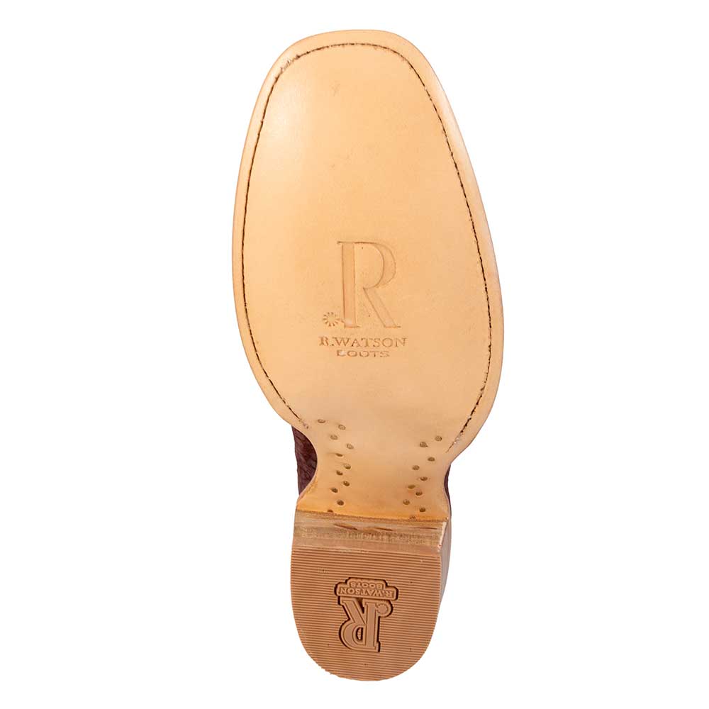 R. Watson Men's Nubuck Rhubarb Caiman Belly Cutter Toe Boot - Image 5