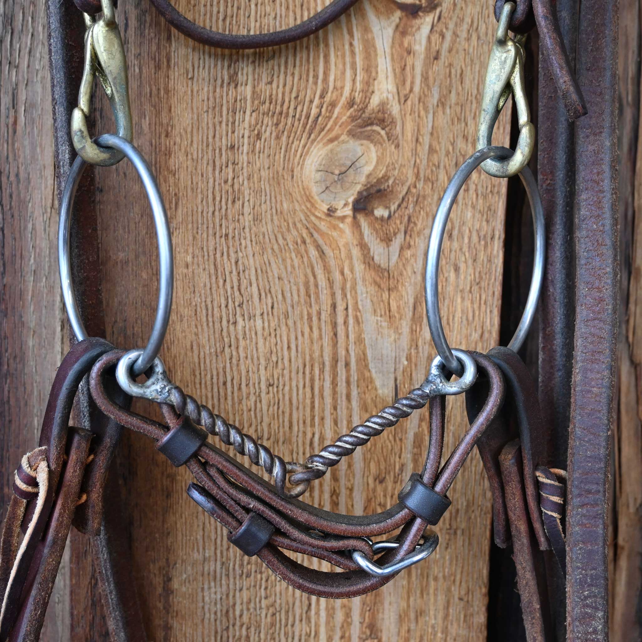 O-Ring Twisted Wire Snaffle Bridle Rig w/Browband Headstall - Image 2
