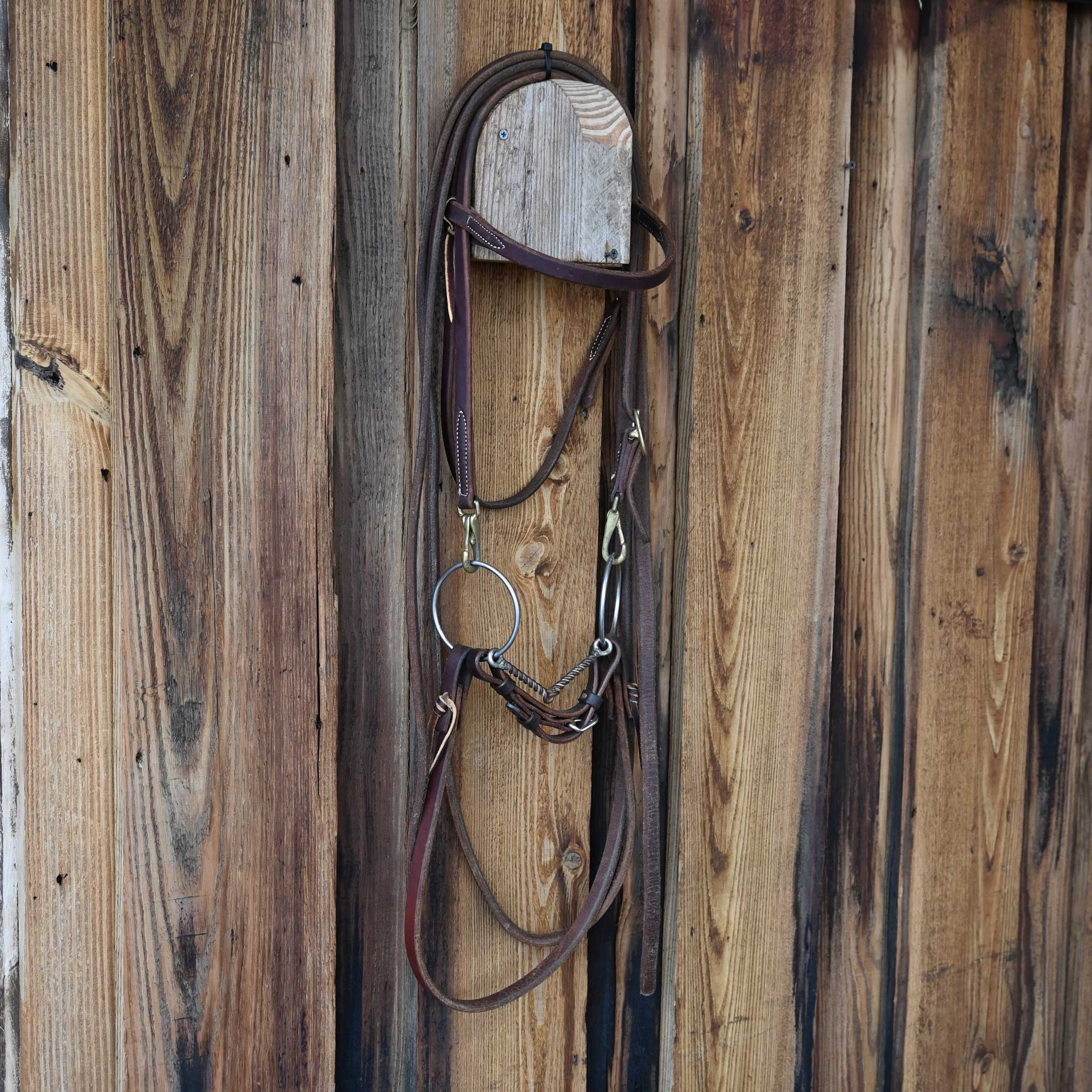 O-Ring Twisted Wire Snaffle Bridle Rig w/Browband Headstall - Image 4