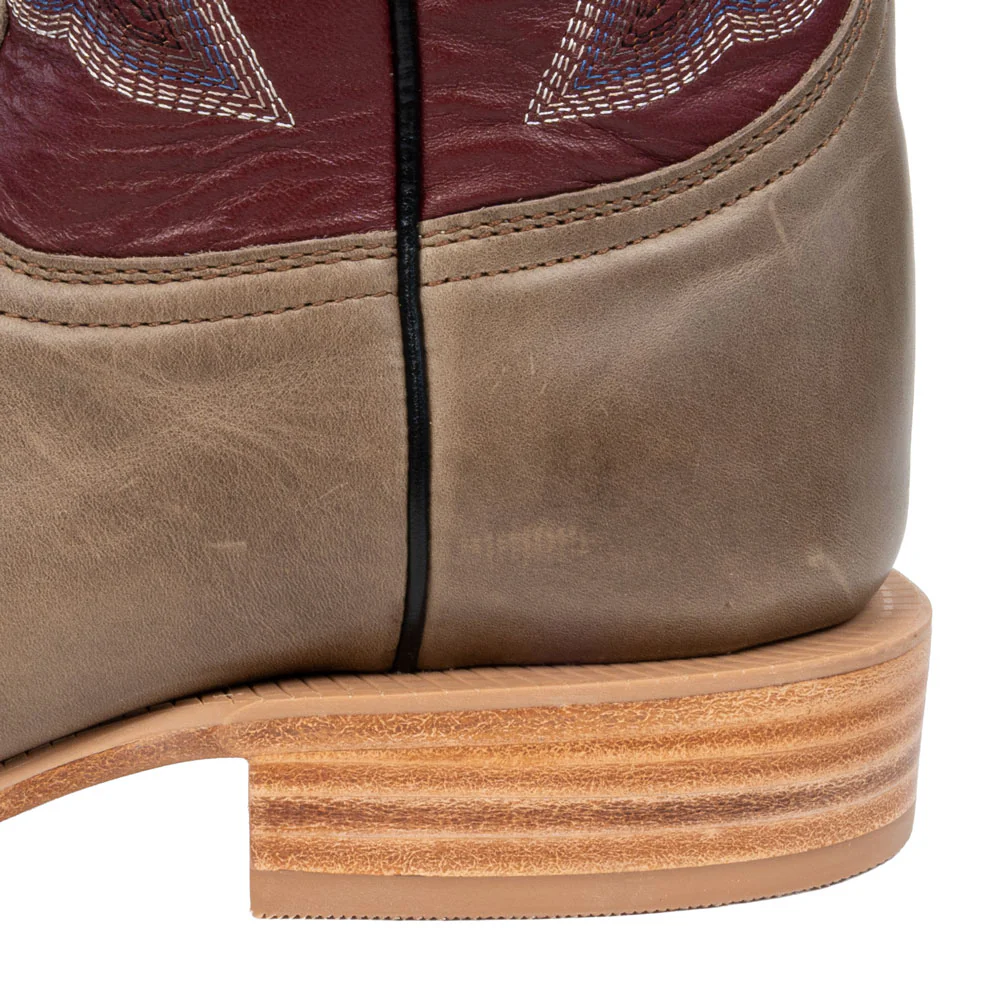 R. Watson Men's Old Fashion Charcoal Cowhide Square Toe Boot - Image 2