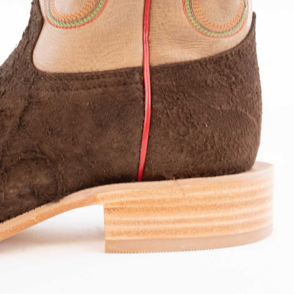 R. Watson Men's Chocolate Roughout Square Toe Boot - FINAL SALE - Image 3
