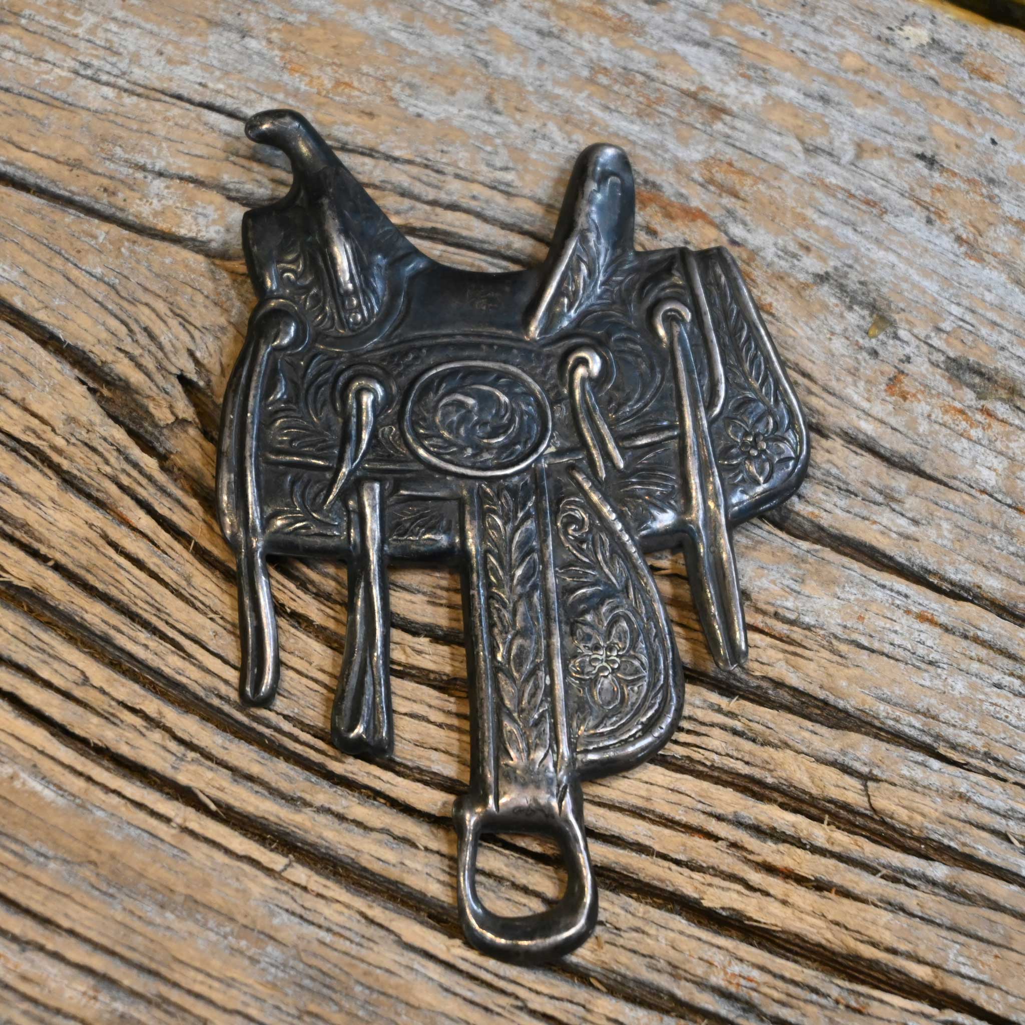 Old Sterling Silver Saddle Pin