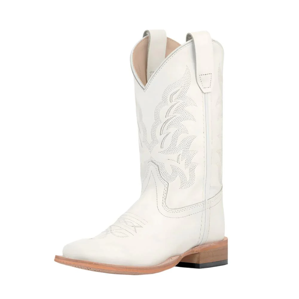 Old West Youth White Boot