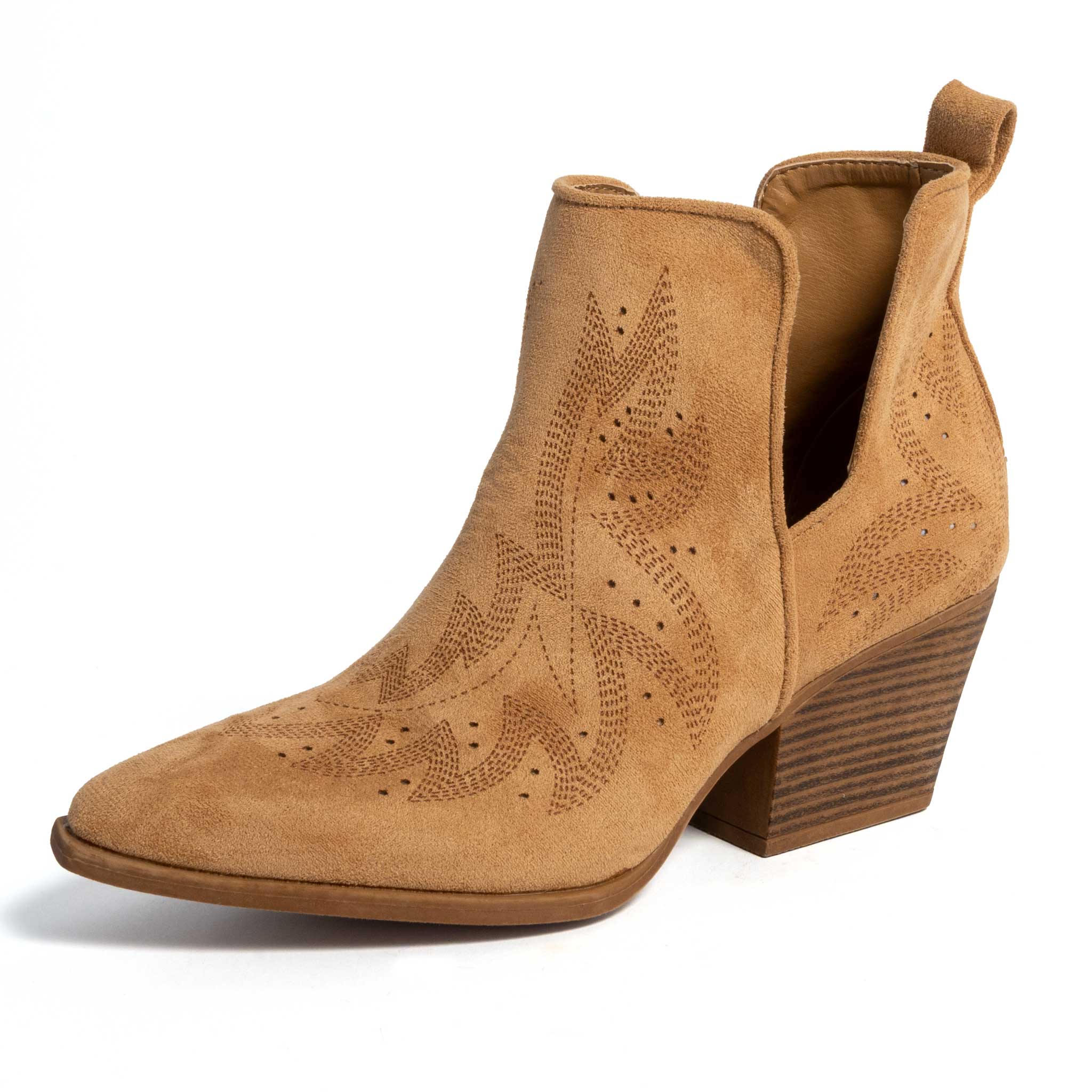 Roper Women's Olivia Faux Leather Tan Suede Bootie