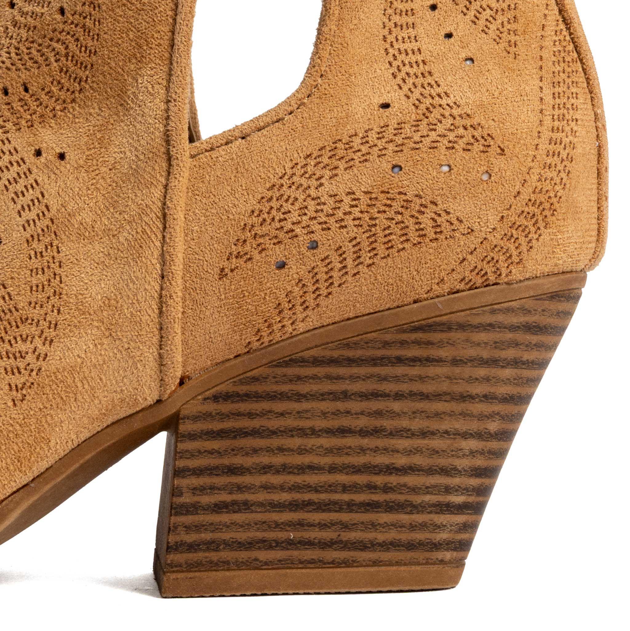 Roper Women's Olivia Faux Leather Tan Suede Bootie - Image 2
