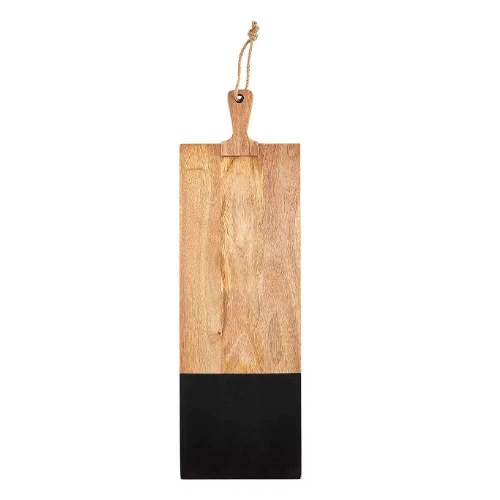 Mud Pie One Black Stripe Long Mango Wood Board
